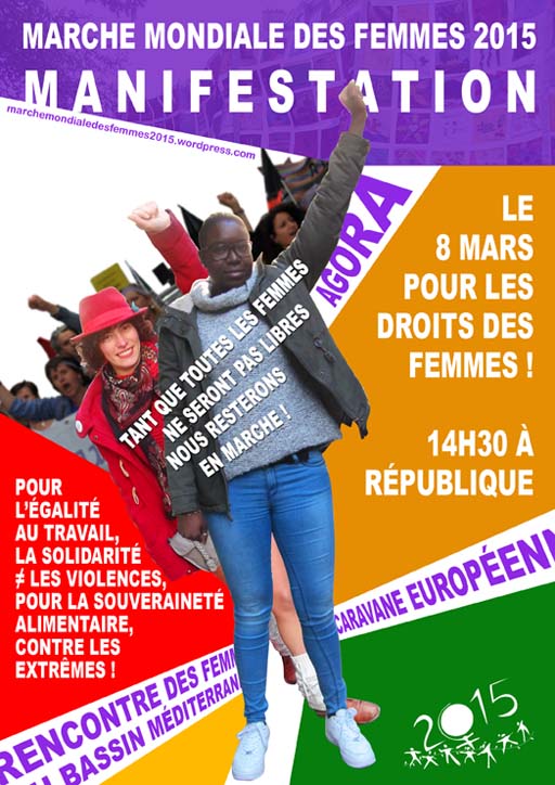 Marche mondiale des femmes le 8 mars 2015 - place de la République à 14h30
